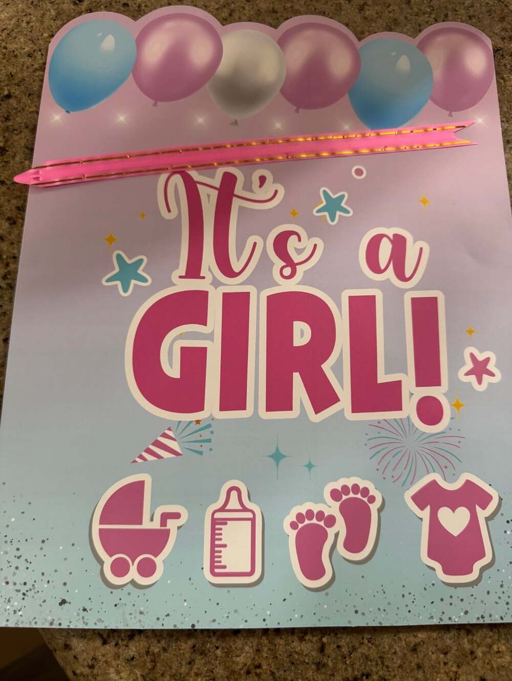 It's A Girl Jumbo Baby Shower Card